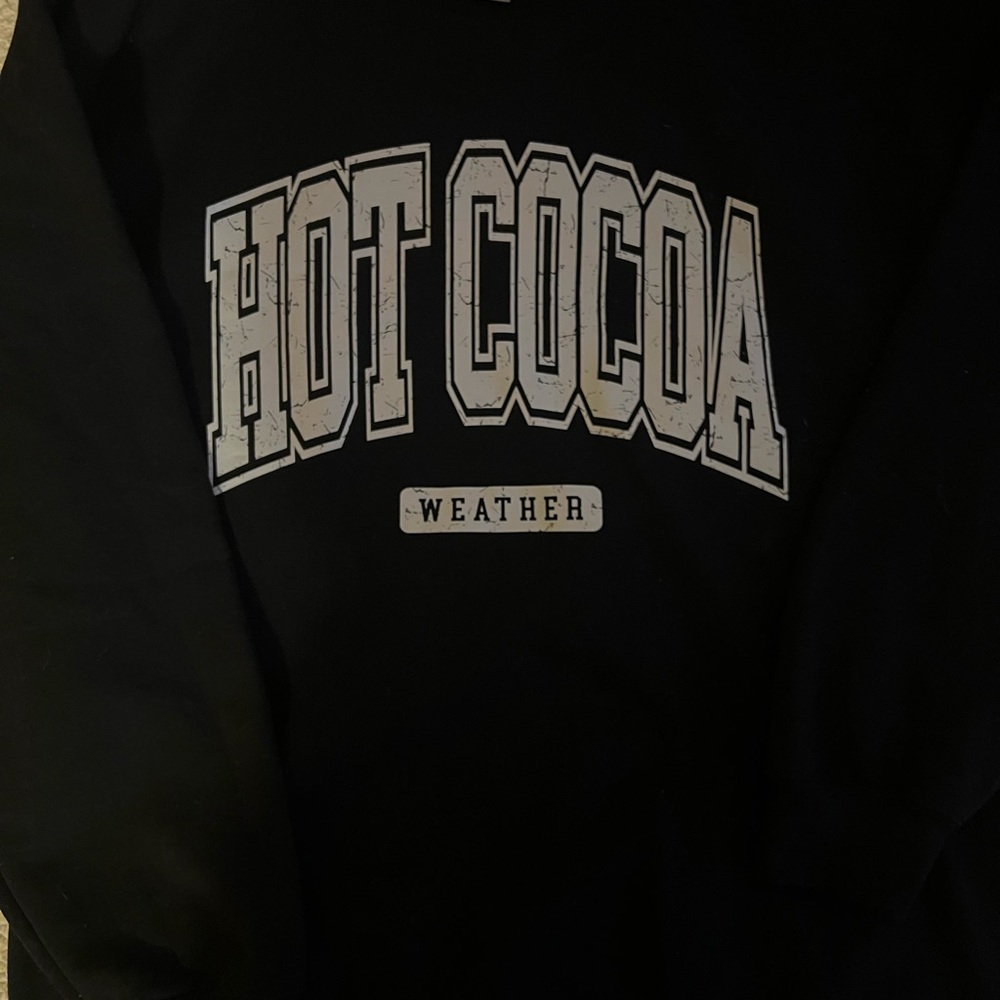 Black 'Hot Cocoa Weather' Sweater
